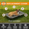 image:imageKampH Outdoor Elevated Dog Bed Pet Cot Replacement Cover Large 42x30in  Designed to fit KampH Large Pet Cots Sold Separately Indoor Outdoor Dog Bed Breathable Mesh Center Machine WashableGrayBlack Mesh