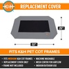 image:imageKampH Outdoor Elevated Dog Bed Pet Cot Replacement Cover Large 42x30in  Designed to fit KampH Large Pet Cots Sold Separately Indoor Outdoor Dog Bed Breathable Mesh Center Machine WashableGrayBlack Mesh