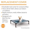 image:imageKampH Outdoor Elevated Dog Bed Pet Cot Replacement Cover Large 42x30in  Designed to fit KampH Large Pet Cots Sold Separately Indoor Outdoor Dog Bed Breathable Mesh Center Machine WashableGrayBlack Mesh