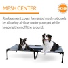 image:imageKampH Outdoor Elevated Dog Bed Pet Cot Replacement Cover Large 42x30in  Designed to fit KampH Large Pet Cots Sold Separately Indoor Outdoor Dog Bed Breathable Mesh Center Machine WashableGrayBlack Mesh