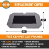 image:imageKampH Outdoor Elevated Dog Bed Pet Cot Replacement Cover Large 42x30in  Designed to fit KampH Large Pet Cots Sold Separately Indoor Outdoor Dog Bed Breathable Mesh Center Machine WashableGrayBlack Mesh