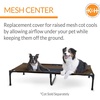 image:imageKampH Outdoor Elevated Dog Bed Pet Cot Replacement Cover Large 42x30in  Designed to fit KampH Large Pet Cots Sold Separately Indoor Outdoor Dog Bed Breathable Mesh Center Machine WashableChocolateBlack Mesh