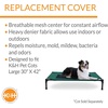 image:imageKampH Outdoor Elevated Dog Bed Pet Cot Replacement Cover Large 42x30in  Designed to fit KampH Large Pet Cots Sold Separately Indoor Outdoor Dog Bed Breathable Mesh Center Machine WashableGreenBlack