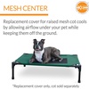image:imageKampH Outdoor Elevated Dog Bed Pet Cot Replacement Cover Large 42x30in  Designed to fit KampH Large Pet Cots Sold Separately Indoor Outdoor Dog Bed Breathable Mesh Center Machine WashableGreenBlack