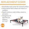 image:imageKampH Outdoor Elevated Dog Bed Pet Cot Replacement Cover Large 42x30in  Designed to fit KampH Large Pet Cots Sold Separately Indoor Outdoor Dog Bed Breathable Mesh Center Machine WashableChocolateBlack Mesh