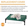 image:imageKampH Outdoor Elevated Dog Bed Pet Cot Replacement Cover Large 42x30in  Designed to fit KampH Large Pet Cots Sold Separately Indoor Outdoor Dog Bed Breathable Mesh Center Machine WashableGreen All Season Mesh