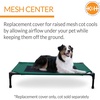 image:imageKampH Outdoor Elevated Dog Bed Pet Cot Replacement Cover Large 42x30in  Designed to fit KampH Large Pet Cots Sold Separately Indoor Outdoor Dog Bed Breathable Mesh Center Machine WashableGreenBlack