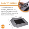 image:imageKampH Outdoor Elevated Dog Bed Pet Cot Replacement Cover Large 42x30in  Designed to fit KampH Large Pet Cots Sold Separately Indoor Outdoor Dog Bed Breathable Mesh Center Machine WashableGrayBlack Mesh