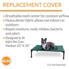 image:imageKampH Outdoor Elevated Dog Bed Pet Cot Replacement Cover Large 42x30in  Designed to fit KampH Large Pet Cots Sold Separately Indoor Outdoor Dog Bed Breathable Mesh Center Machine WashableGreenBlack