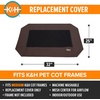 image:imageKampH Outdoor Elevated Dog Bed Pet Cot Replacement Cover Large 42x30in  Designed to fit KampH Large Pet Cots Sold Separately Indoor Outdoor Dog Bed Breathable Mesh Center Machine WashableChocolateBlack Mesh