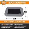image:imageKampH Outdoor Elevated Dog Bed Pet Cot Replacement Cover Large 42x30in  Designed to fit KampH Large Pet Cots Sold Separately Indoor Outdoor Dog Bed Breathable Mesh Center Machine WashableGrayBlack Mesh
