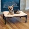 image:imageKampH Pet Products Original Elevated Pet Cot Tan with Microfleece PadChocolateBlack Mesh