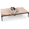 image:imageKampH Pet Products Original Elevated Pet Cot Tan with Microfleece PadChocolateBlack Mesh