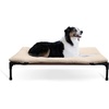 image:imageKampH Pet Products Original Elevated Pet Cot Tan with Microfleece PadChocolateBlack Mesh