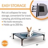 image:imageKampH Pet Products Original Elevated Pet Cot Tan with Microfleece PadGrayBlack Mesh