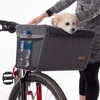 image:imageKampH Dog Bike Basket Travel Bicycle Basket for Pets Front Mount 16x12x10  Cat amp Small Dog Carrier for Bike Bicycle Basket with Safety Leash Soft Fleece Washable Liner Heavy Duty Metal FrameLarge Front Mount Basket