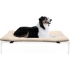 image:imageKampH Elevated Dog Bed Pet Cot Pad Cot Sold Separately XLarge 50x32 Tan  PillowTop Comfort for KampH Extra Large Raised Dog Bed Soft amp Fluffy Fleece Secure Fit Straps Machine Washable PortableLarge 30 in x 42 in