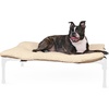 image:imageKampH Elevated Dog Bed Pet Cot Pad Cot Sold Separately XLarge 50x32 Tan  PillowTop Comfort for KampH Extra Large Raised Dog Bed Soft amp Fluffy Fleece Secure Fit Straps Machine Washable PortableMedium 25 in x 32 in