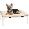 image:imageKampH Elevated Dog Bed Pet Cot Pad Cot Sold Separately XLarge 50x32 Tan  PillowTop Comfort for KampH Extra Large Raised Dog Bed Soft amp Fluffy Fleece Secure Fit Straps Machine Washable PortableSmall 17 in x 22 in