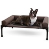 image:imageKampH Outdoor Elevated Dog Bed Bolster Pet Cot Medium 32x25in Charcoal  Cool comfort anywhere dog cot bed with removable bolster dog bed washable mesh center notools setupChocolateBlack Mesh