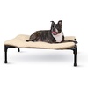 image:imageKampH Pet Products Original Elevated Pet Cot Tan with Microfleece PadGrayBlack Mesh