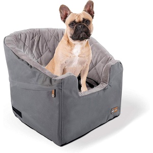 image:imageKampH Dog Car Seat Bucket Booster for Cats amp Dogs Small GrayCream  Better views on rides dog car seats for small dogs with bolster 2 tethers washable cover for 2 small dogs or 1 medium dogGrayGray