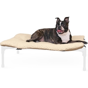 image:imageKampH Elevated Dog Bed Pet Cot Pad Cot Sold Separately XLarge 50x32 Tan  PillowTop Comfort for KampH Extra Large Raised Dog Bed Soft amp Fluffy Fleece Secure Fit Straps Machine Washable PortableMedium 25 in x 32 in